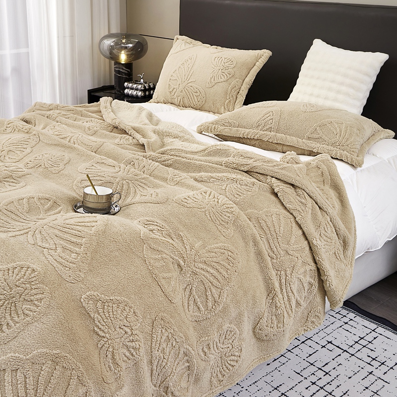 约克罗兰四季毛毯冬季双人加厚保暖200*230cm学生宿舍保暖毛毯塔芙蓉提花素雅毯高清大图