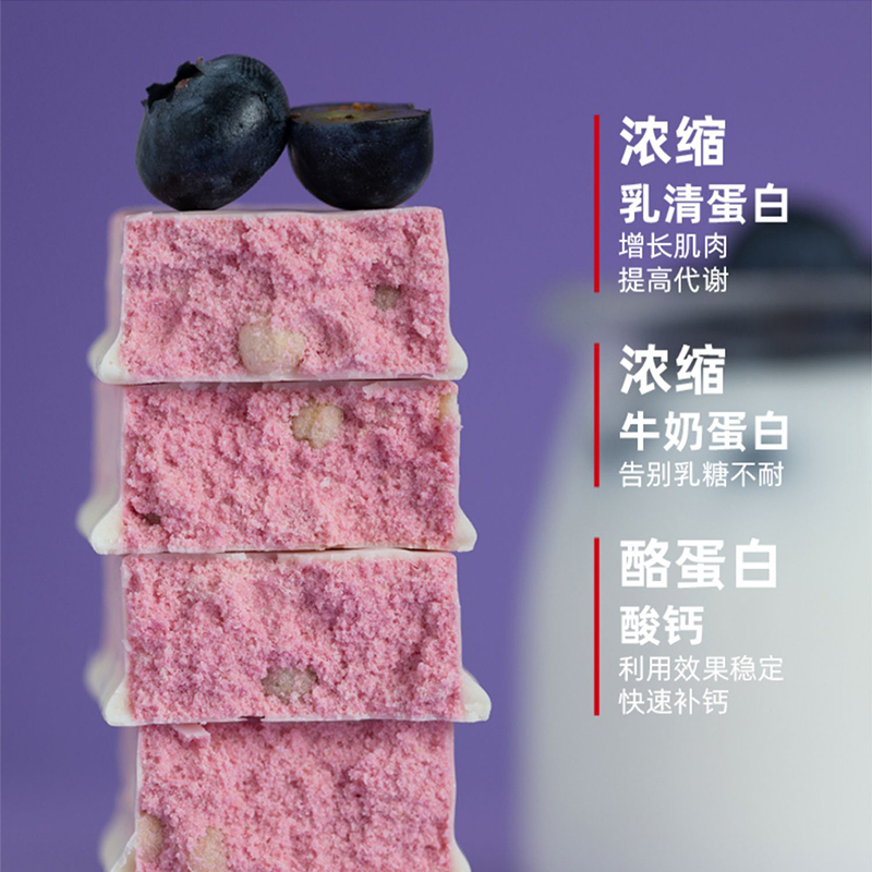 海德力ProSupps 乳清蛋白棒40克男女健身骑行马拉松瑜伽塑形代餐能量棒 蓝莓酸奶味6支