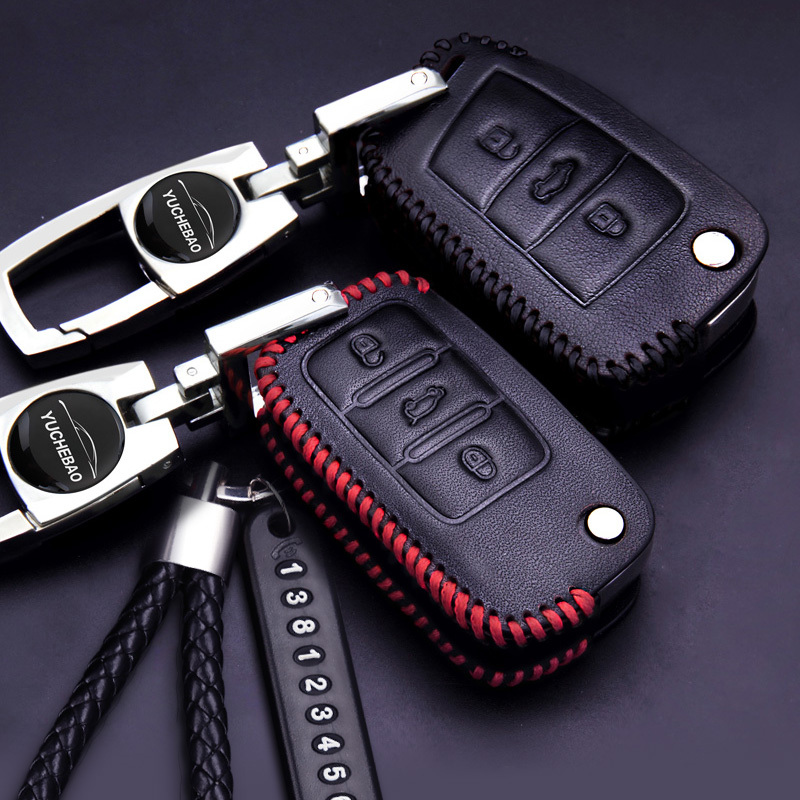 大众途观l途昂途安捷达t-roc探歌途观汽车钥匙包真皮车钥匙保护套 a款