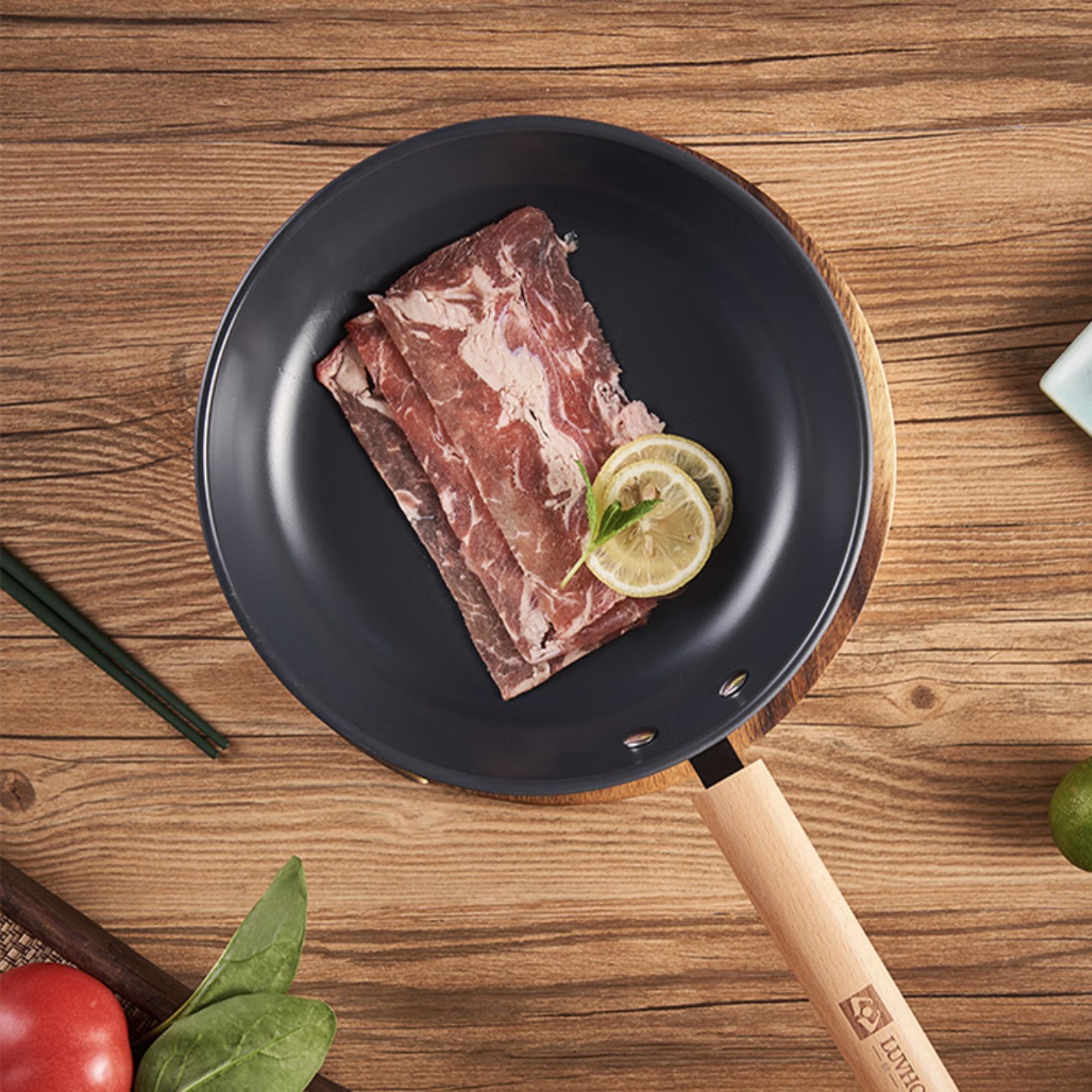 LUVHOO醇香经典厨具三件套陶瓷不粘涂层整套炊具炒锅+煎锅+汤锅LH-TZ33高清大图