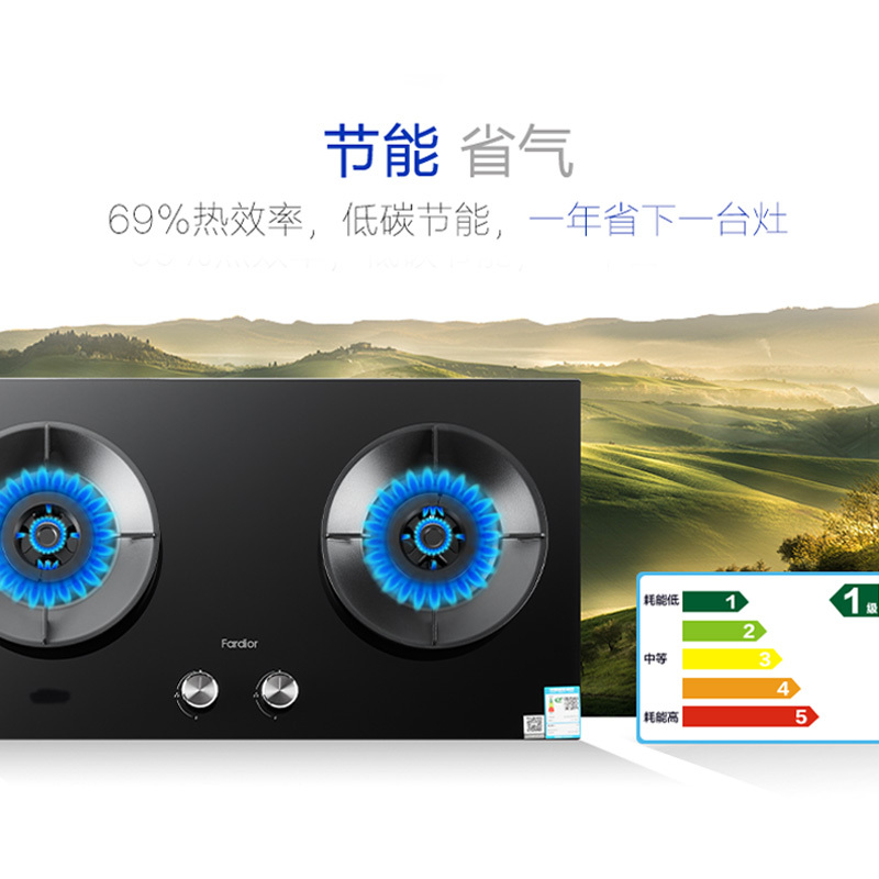 法迪欧(Fardior)台嵌两用燃气灶JZT-2B901钢化玻璃面板 天然气 5.2千瓦大火力