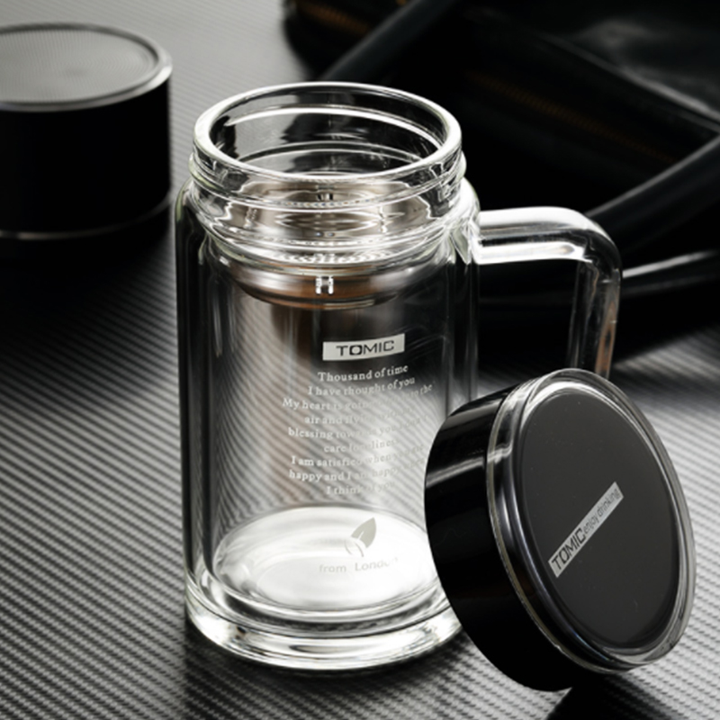 特美刻双层泡茶杯商务玻璃杯便携水杯子 人民的名义李达康书记同款双层玻璃杯1BSB1132高清大图