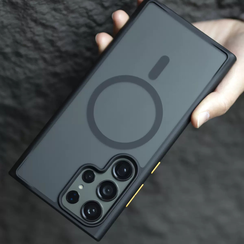 安美宝三星s23ultra手机壳galaxy保护套s22肤感磨砂s22透明plus撞色