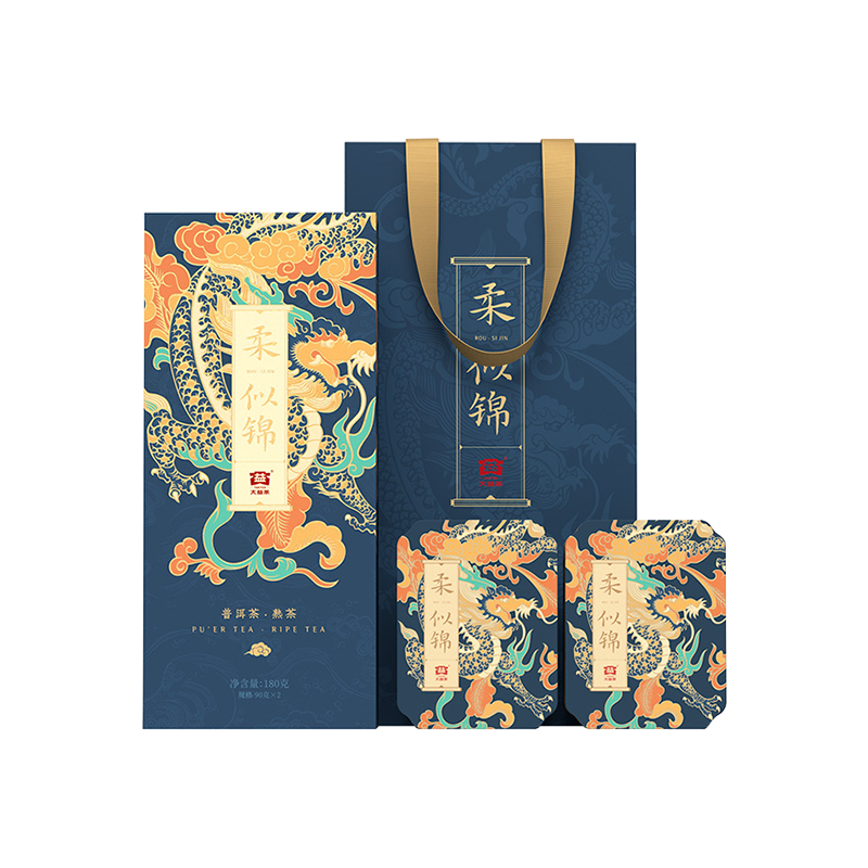 大益茶叶 柔・似锦普洱茶熟茶礼盒 180g / 盒 陈香显著 绵柔回甘高清大图