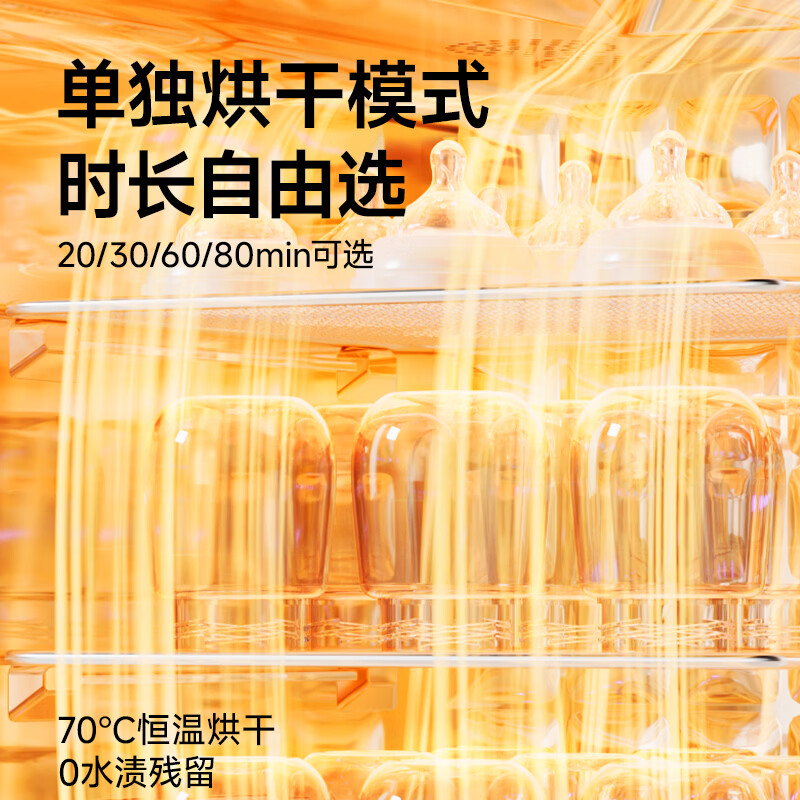boboduck大嘴鸭婴儿消毒柜 奶瓶奶嘴消毒器带烘干无汞灯珠杀菌 紫外线消毒锅 BD6602[24颗] 19L高清大图