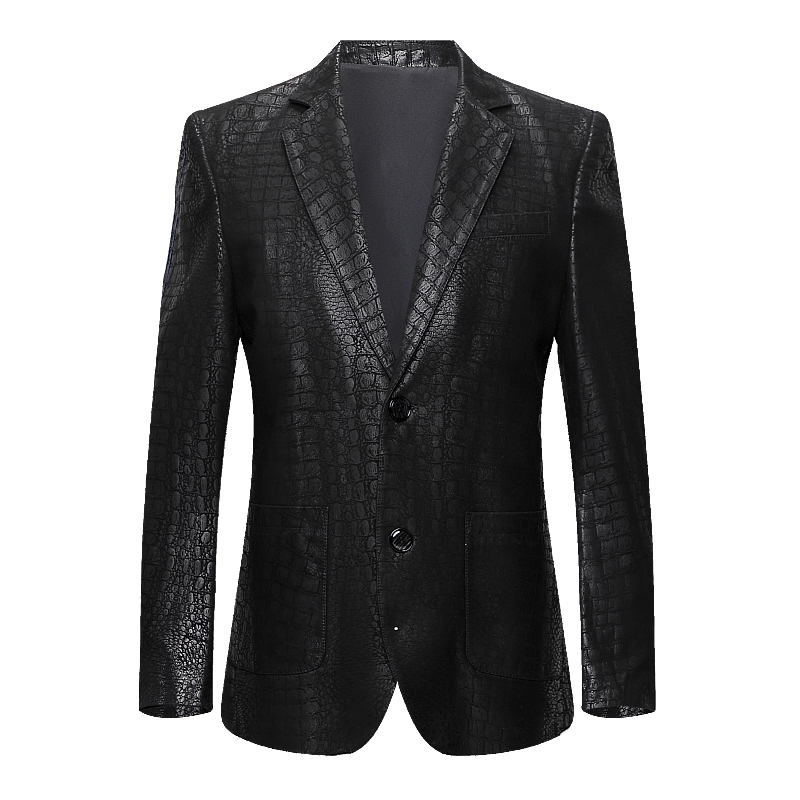 免费试穿 100%头层真皮潮牌皮西服男外套2025秋季男士上衣皮西装韩版男休闲皮衣新款外套潮海宁鳄鱼皮夹克大码男装高清大图