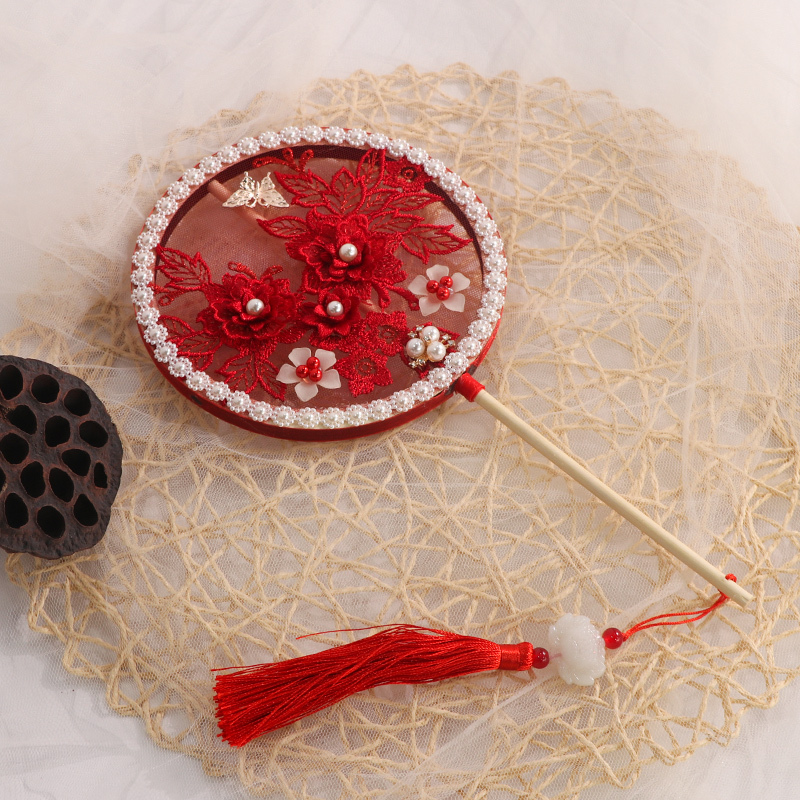 儿童团扇小号古风女童拍照道具摄影古装扇中国风古代汉服配饰扇子