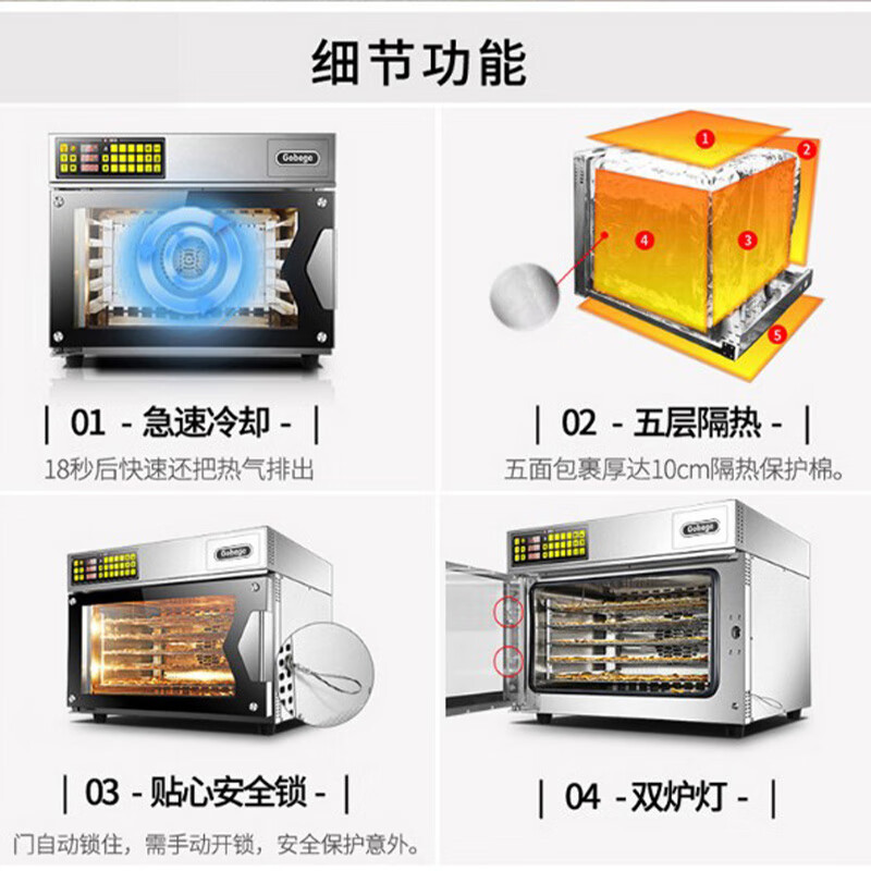 UKOEO高比克大烤箱电烤箱家宝德大容量烘焙多功能全自动商用风炉9层同烤均匀T95高清大图