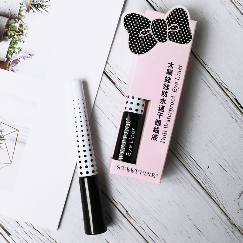 粉色安琪sweetpink 大眼娃娃速干防水眼线液7ML