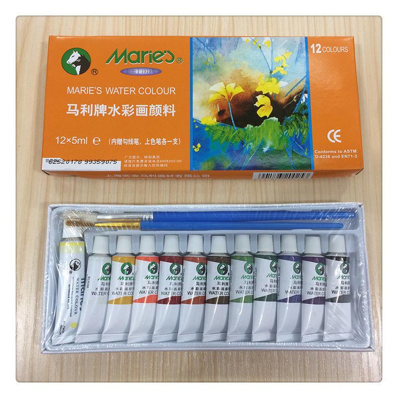 马利牌12色水彩颜料-5ml 上海马利牌水粉颜料水彩国画12色18色24色36