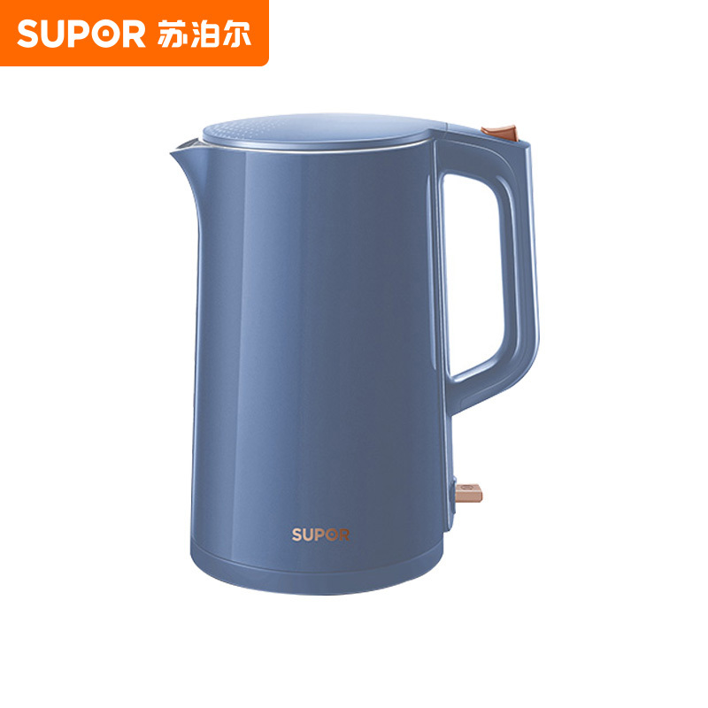 苏泊尔(SUPOR)电水壶电热水壶烧水壶开水壶煮水壶热水壶1.7L双层防烫轻音304不锈钢全钢SW-17T12F