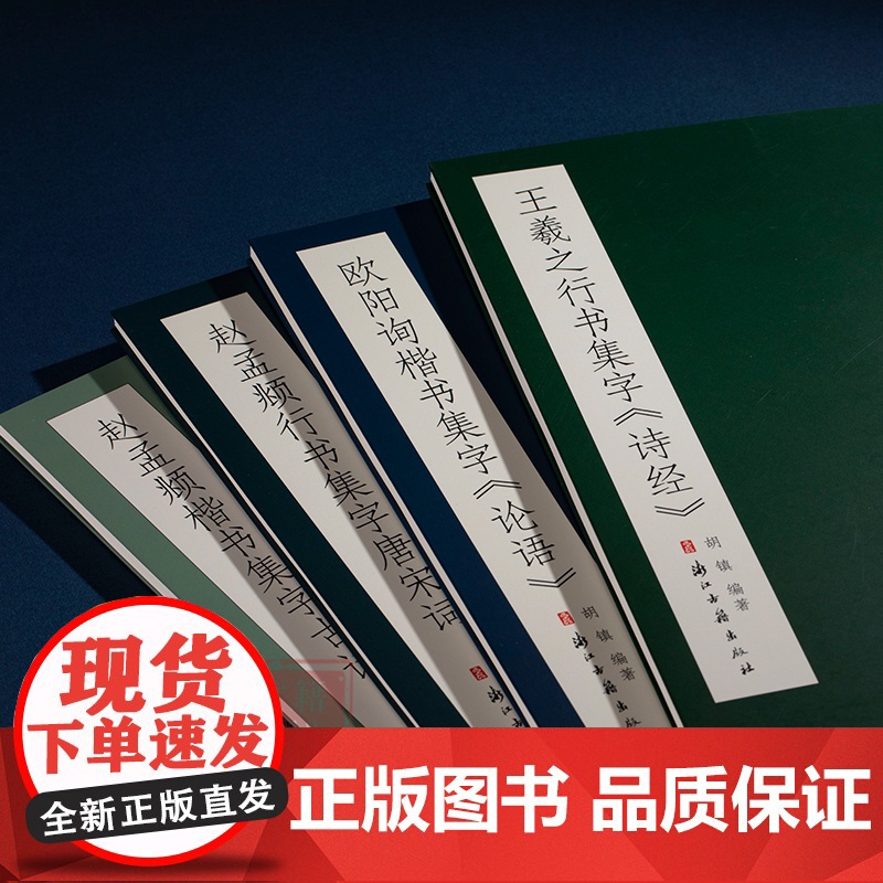 集字系列4本 赵孟頫楷书集字古诗/王羲之行书集字诗经/欧阳询楷书集字论语/赵孟頫行书集字唐宋词 毛笔书法字帖楷书行书集字高清大图