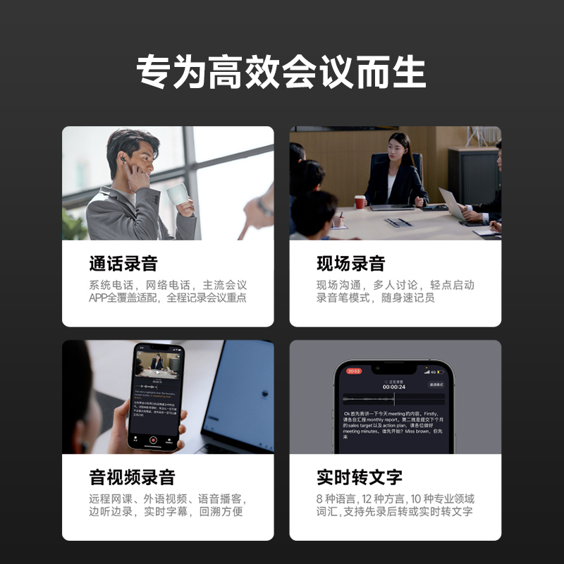 科大讯飞(iFLYTEK)录音降噪会议耳机iFLYBUDS Pro 无线蓝牙耳机 主动降噪入耳式 录音转文字苹果华为通用