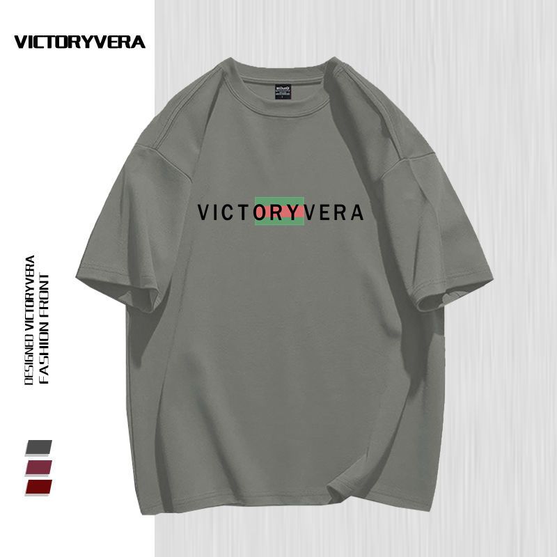 VICTORYVERA泫雅风短袖t恤女学生ins宽松个性百搭国潮情侣上衣服