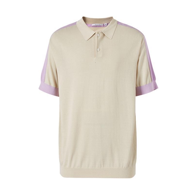 85]mecity男装2021夏季新款时尚休闲撞色拼接翻领短袖polo衫t恤男