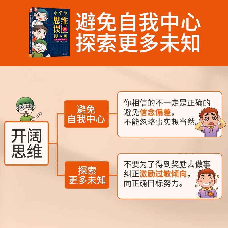 小学生思维漫画合辑(全4册) [正版]小学生思维误区漫画社交情商游戏7-14岁小学数学逻辑训练彩图版小学课外阅读一年高清大图