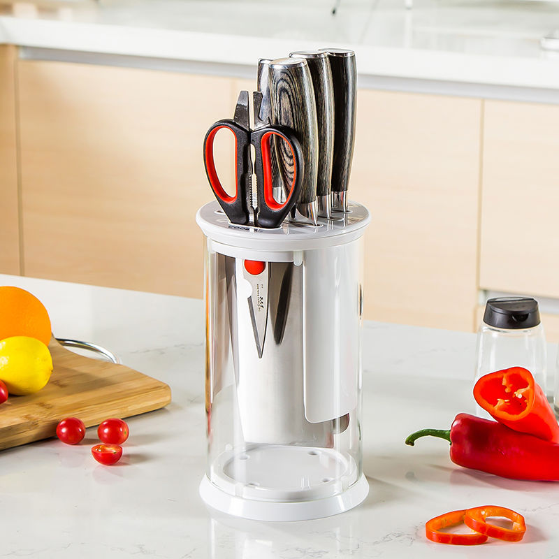 创意厨房刀架刀具收纳架 硼硅玻璃菜刀架家用刀座刀具置物架p7|xh-dj