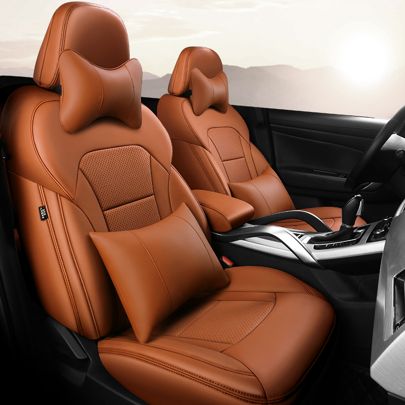 【补贴10%】真皮座椅套全包订做新款汽车坐垫四季通用牛皮座套2023款专用座垫丰田本田大众 真皮豪华版-卡宴黄