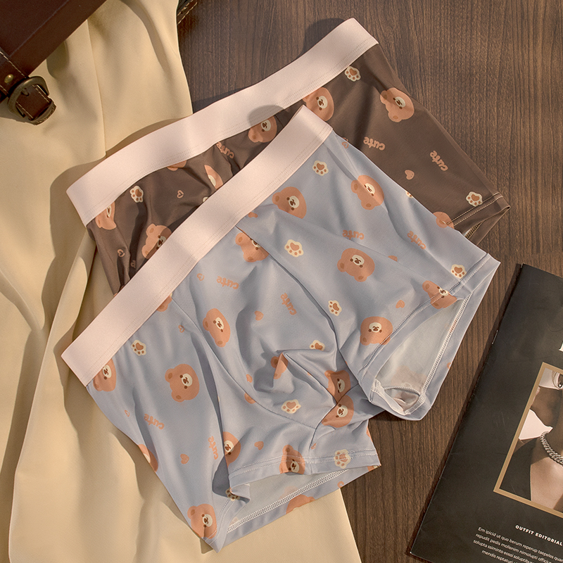 啄木鸟透气可爱男士内裤男2025新款抑菌四角短裤头夏冰丝平角款爱高清大图