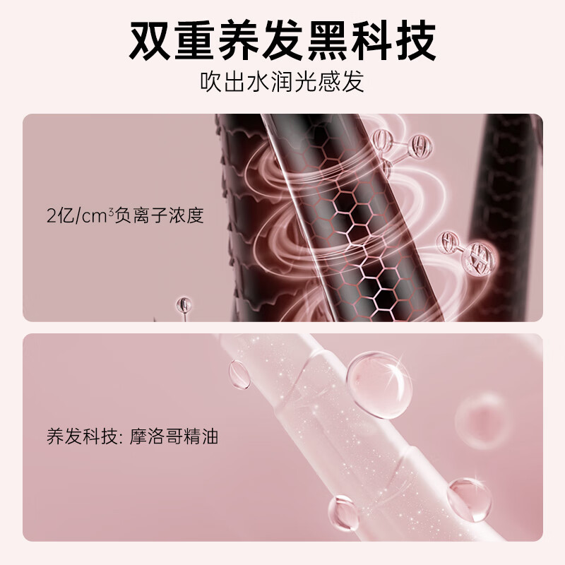 小熊(Bear)吹风机 电吹风吹风筒 高速风力速干宿舍便携低噪负离子不伤发生日礼物送女友DCF-C18H3高清大图