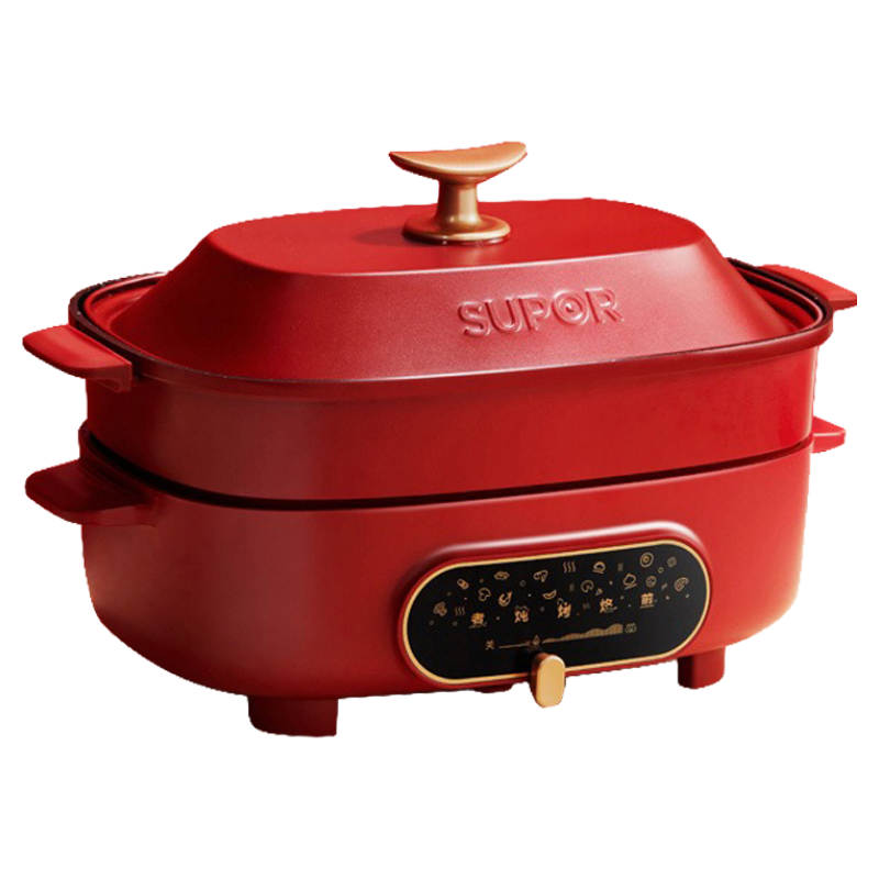 苏泊尔(SUPOR)多功能锅料理锅家用4.5L电火锅蒸煮炒煎烧烤锅分体可拆洗JD3322D812H