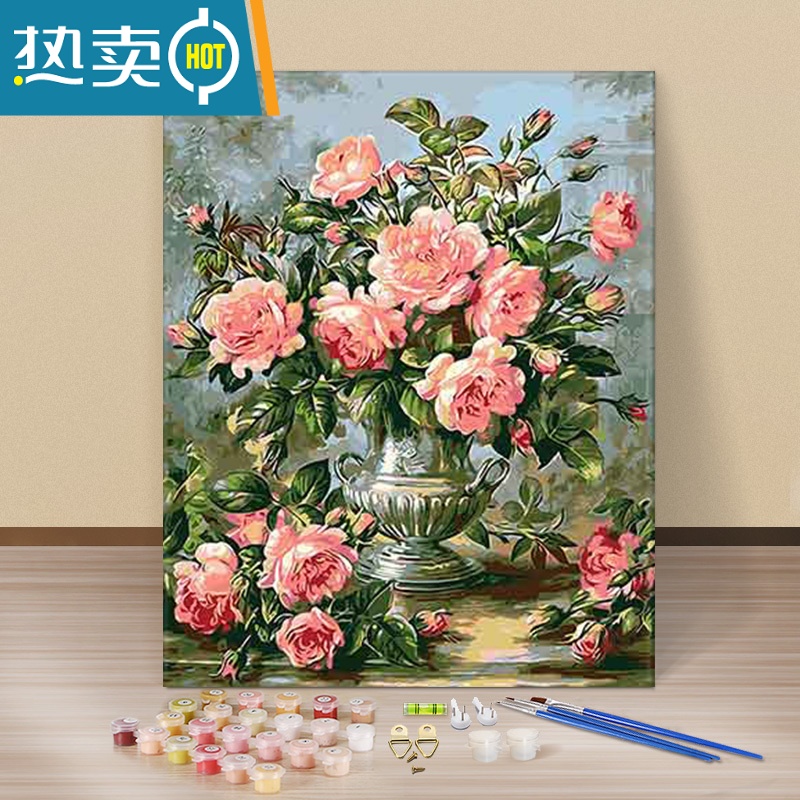 敬平diy数字油画简易手绘填色油彩画客厅风景卡通动漫花卉装饰画 窗前装饰画高清大图