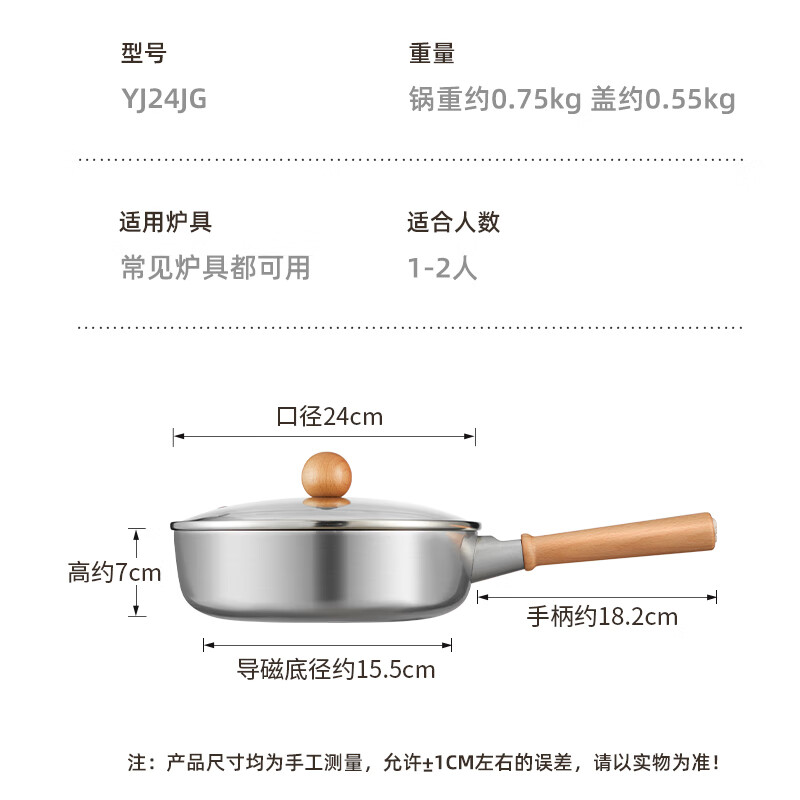 炊大皇(COOKER KING)24cm招财聚油深煎锅YJ24JG