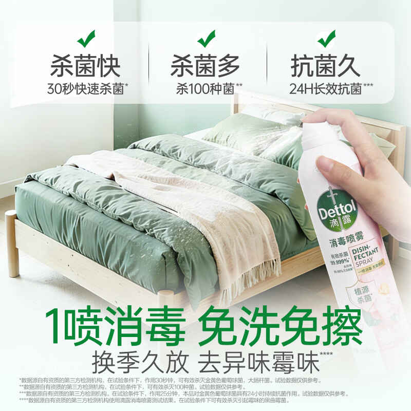 滴露(Dettol)消毒喷雾 月下山茶380ml高清大图