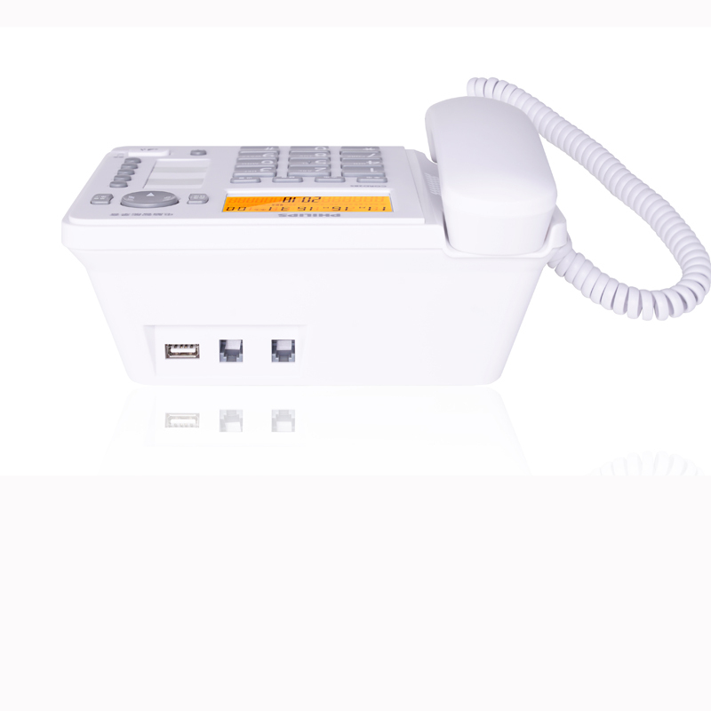 飞利浦(Philips) CORD285 录音电话机座机办公会议电话机固定电话自动录音中文菜单(白色)