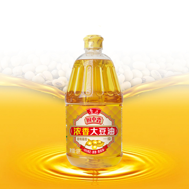 鲁花 厨中香浓香大豆油1.8L高清大图