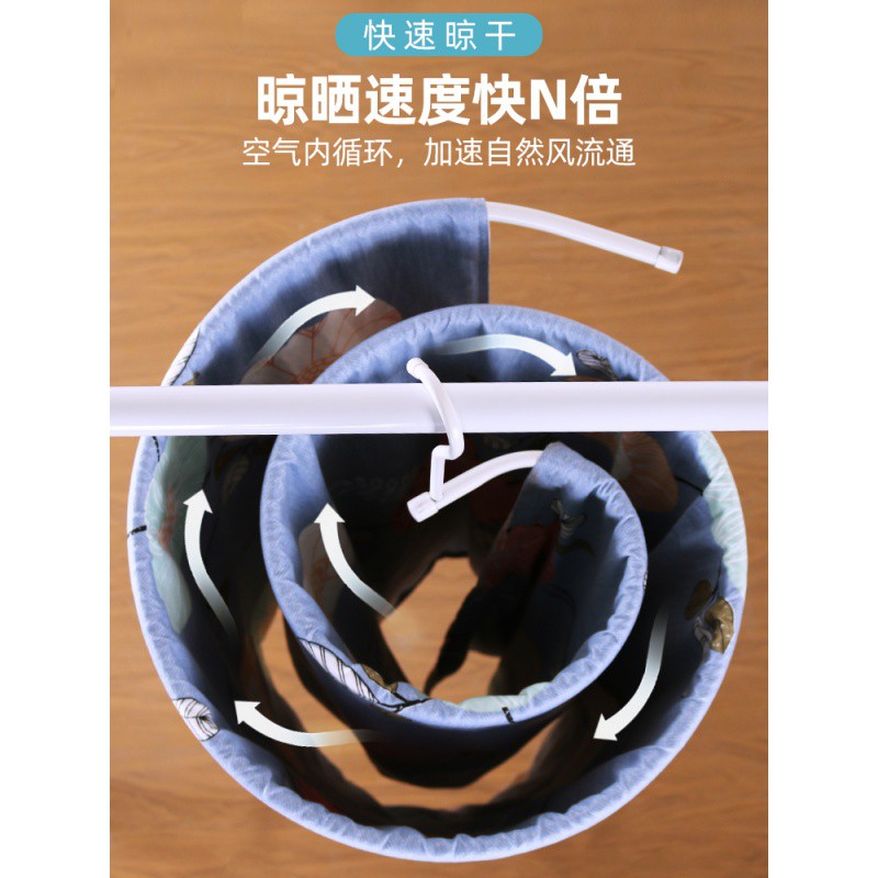 三维工匠器螺旋晾衣架挂大床单杆阳台外凉旋转收纳飘窗架子家用钩 三 圆-白色-管粗10[1个装]--双人床单被套通用晾衣杆高清大图