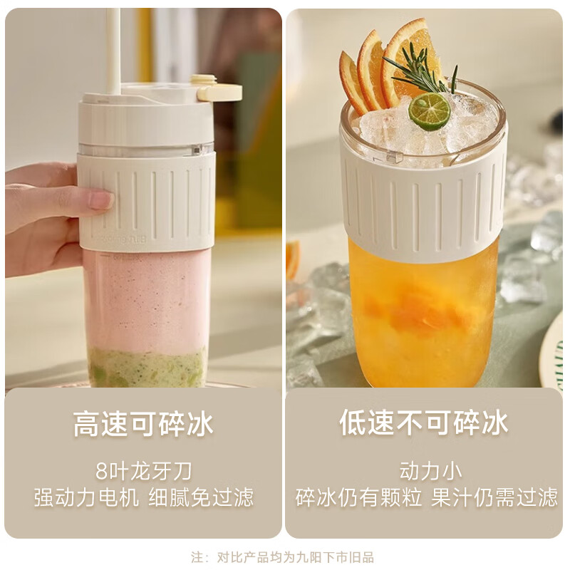 九阳(Joyoung)小型水果榨汁机无线便携榨汁杯350ML多功能可碎冰电动榨水果汁杯家用可充电式榨汁桶L4-LJ525高清大图