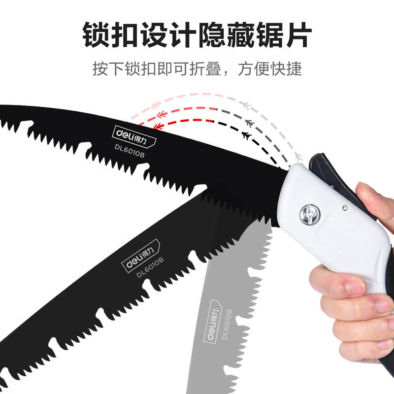 得力工具 DL6010B 折叠锯发黑退屑槽(黑) 10“65Mn(单位:把)高清大图