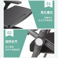 绵冠MIANGUAN培训椅带滑轮折叠椅职员办公椅会议电脑椅网布椅子