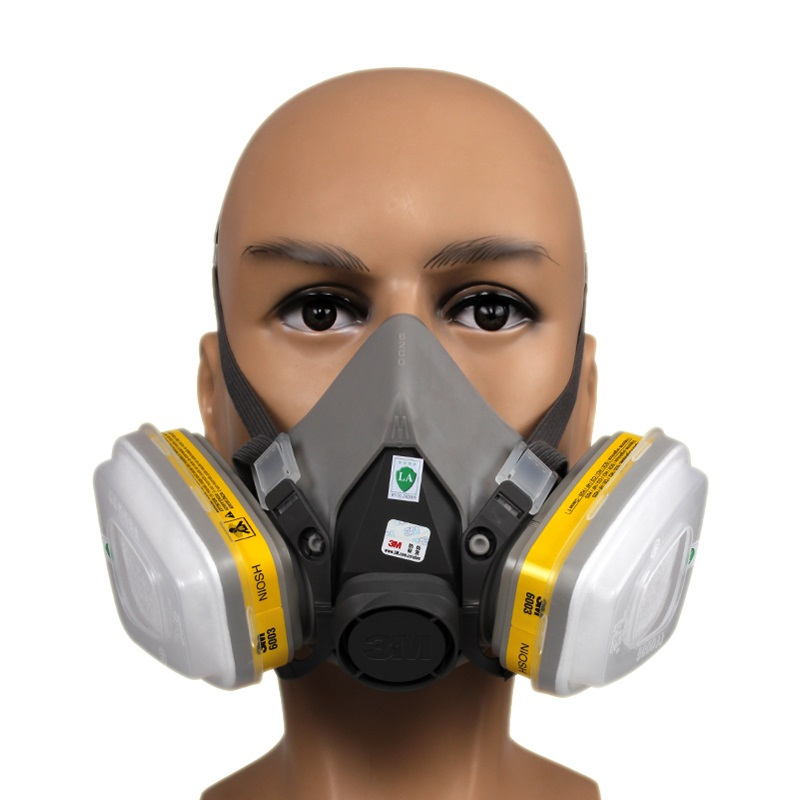 3M 头戴式防毒面具套装6200面罩+6003CN滤毒盒*5N11CN滤棉-灰色(单位:个)