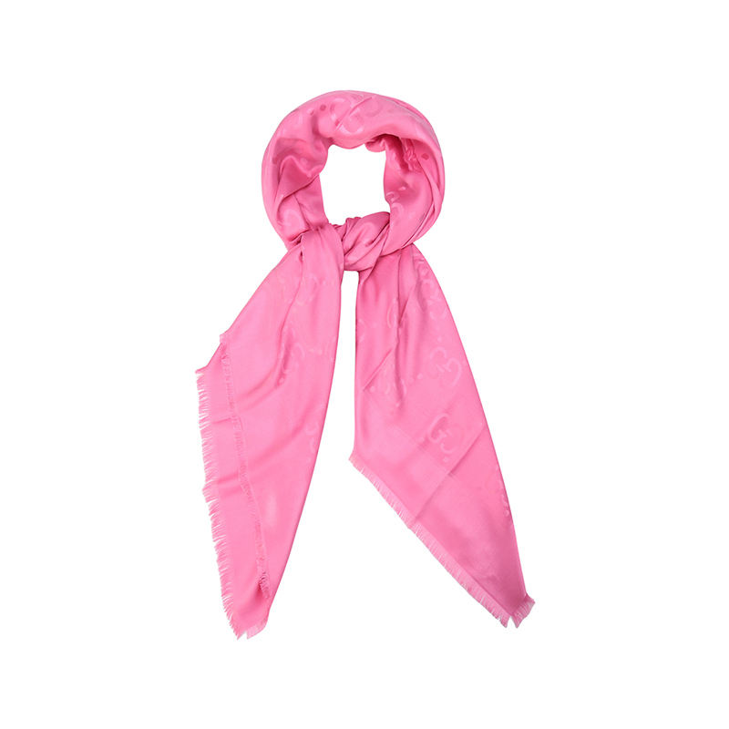 古驰gucci女士桑蚕丝羊毛方巾丝巾围巾披肩6636713gc43