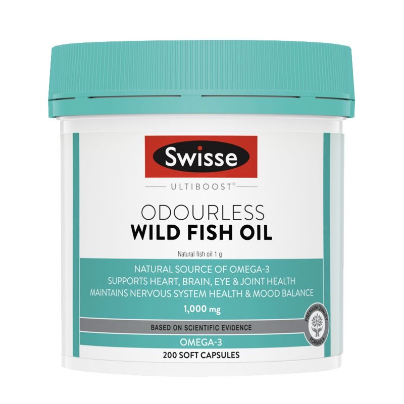 Swisse成人无腥味深海鱼油胶囊200粒/瓶装 鱼油/深海鱼油 高含量1000mg 香港保税随机发