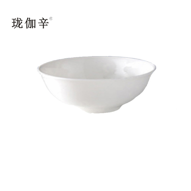 珑伽辛 纯白骨瓷面碗反口碗 6英寸/个