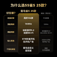 雷鸟雀5 25款55英寸4K高清智能网络远场语音平板电视机55F295C