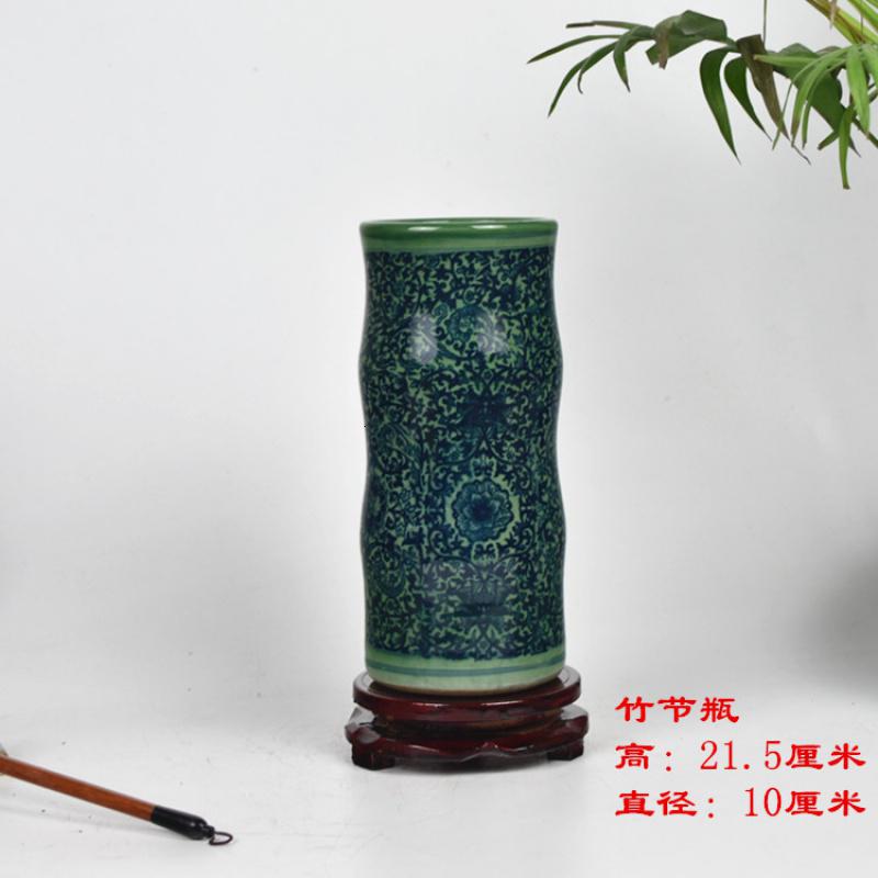 景德镇水培花瓶家居装饰工艺品博古架陶瓷器摆件仿古青花瓷小瓷瓶 三维工匠 仿古蓝天球高清大图