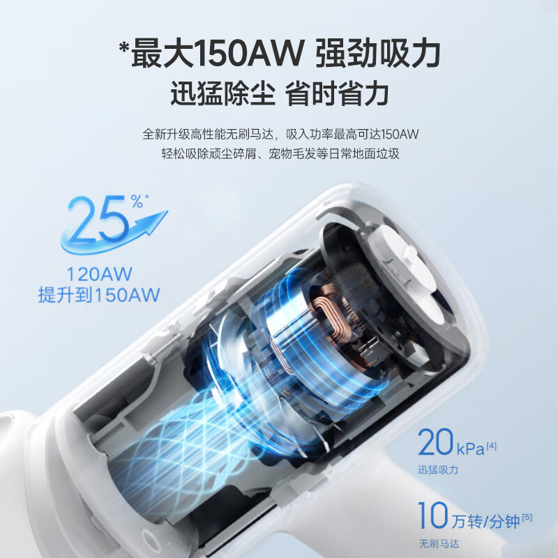 小米(MI)无线吸尘器2 手持式家用小型大吸力超强力轻便无绳充电扫地机车用除螨立式吸尘机