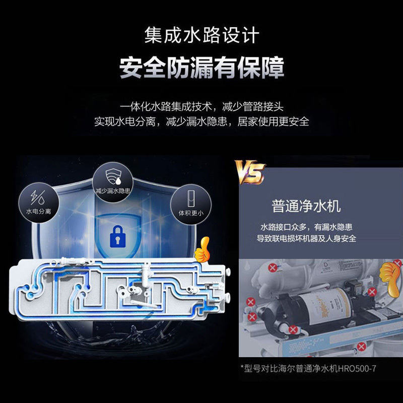 海尔净水器家用600G大容量厨下式全时鲜系列 物联网净水机