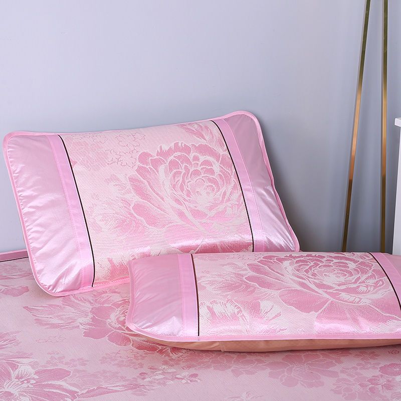 单双人枕套夏季冰丝冰藤席凉枕套48×74宿舍成人凉席学生古藤枕套