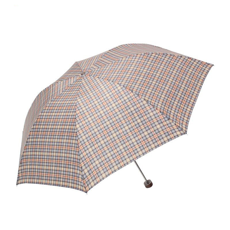 天堂伞 格子 三折 雨伞 驼色 339S (单位:把)