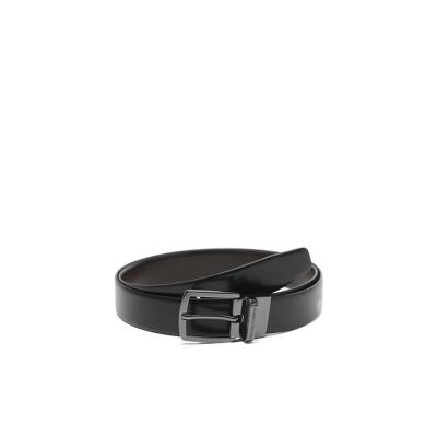 阿玛尼(EMPORIO ARMANI)男士牛皮穿孔腰带个性徽标设计可裁剪长度