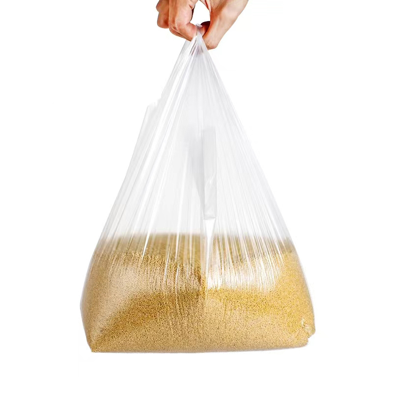 炯毅 一次性透明塑料袋批发商用大小号背心食品外卖打包方便袋子手提袋 食品袋 40cm*65cm*50个 捆高清大图