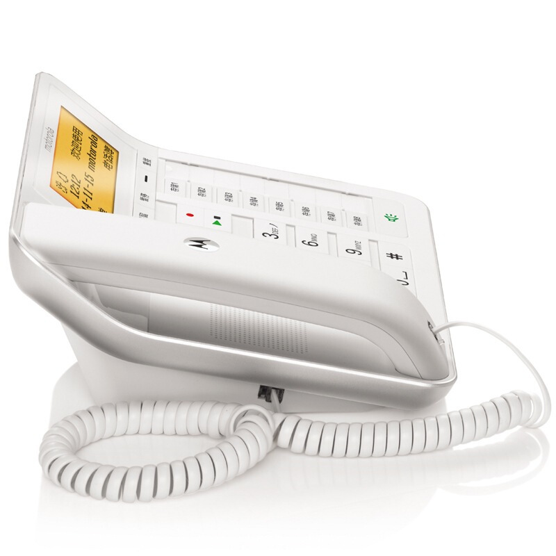 摩托罗拉(MOTOROLA)CT700C录音电话机 固定座机办公家用 插TF卡大屏幕 中文菜单 清晰免提 大音量 白色