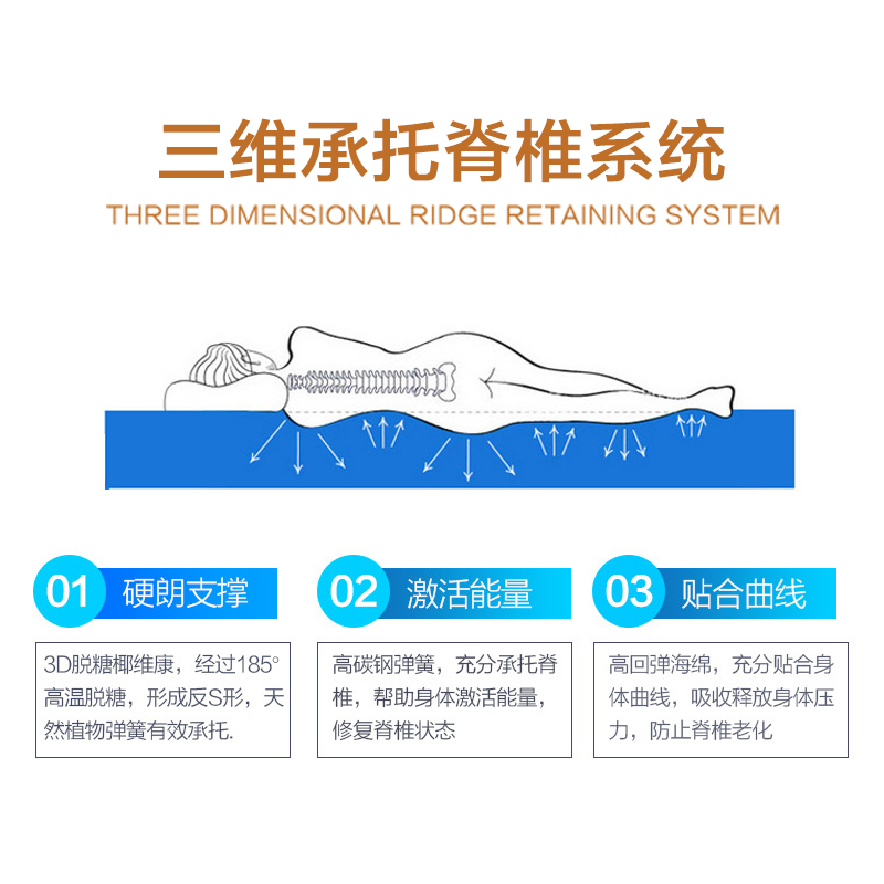 慕思 双人舒适护脊床垫 椰棕床垫加厚成人床垫 雅典娜高清大图