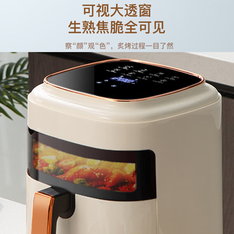 企采严选 空气炸锅5.0L大容量家用煎炸锅智能预约定时多功能空气烤箱可视窗口无油低脂不粘大功率薯条机 HD-ZG019E高清大图