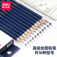 得力(deli)绘图铅笔素描套装软中硬炭笔全套2b2h4b6b8b软碳专业绘画初学者学生用美术生用品工具专用绘图14b1